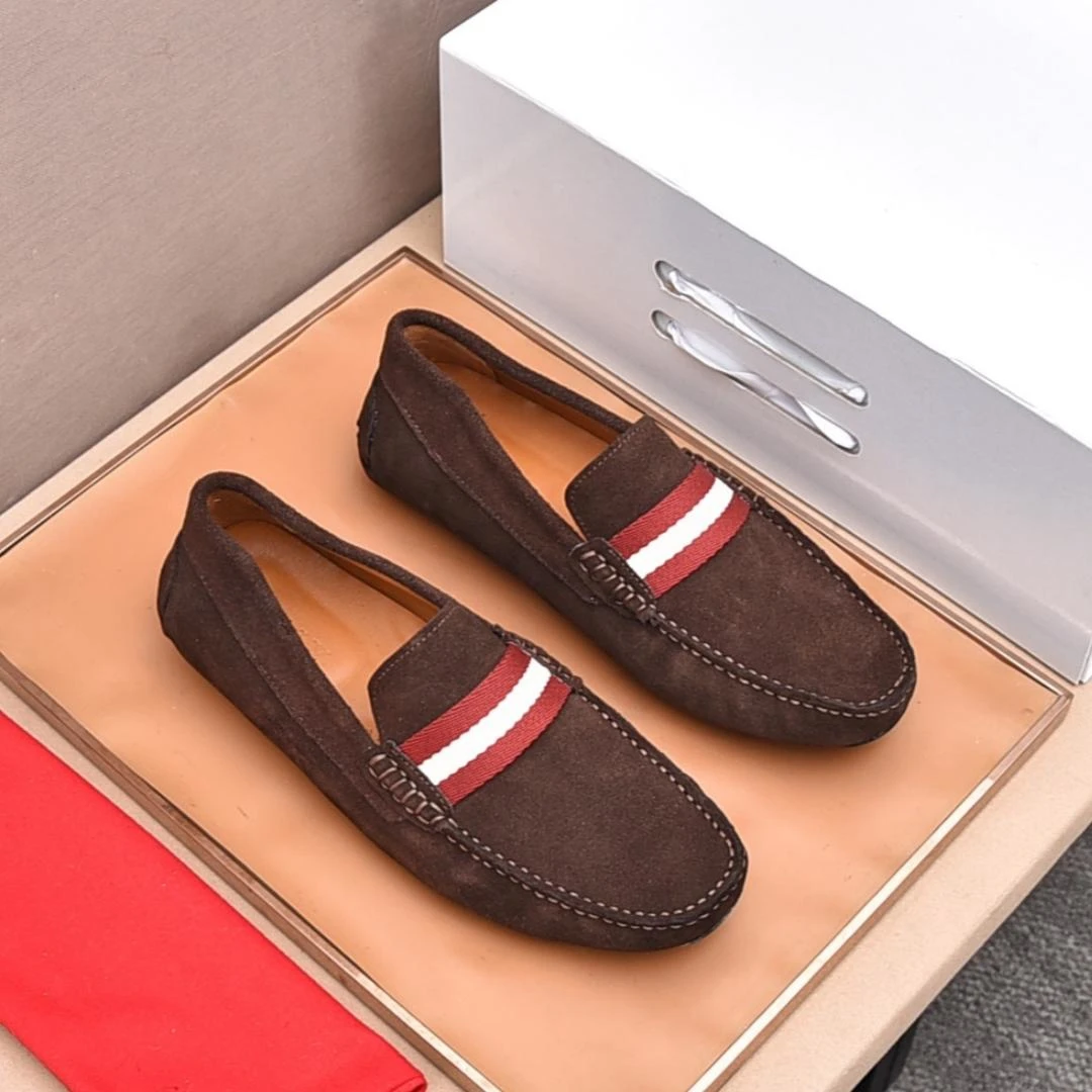 

New Men's B Style Fashion Bean Shoes Causal Breathable Loafers Quality Luxury Striped Design Men's Loafer