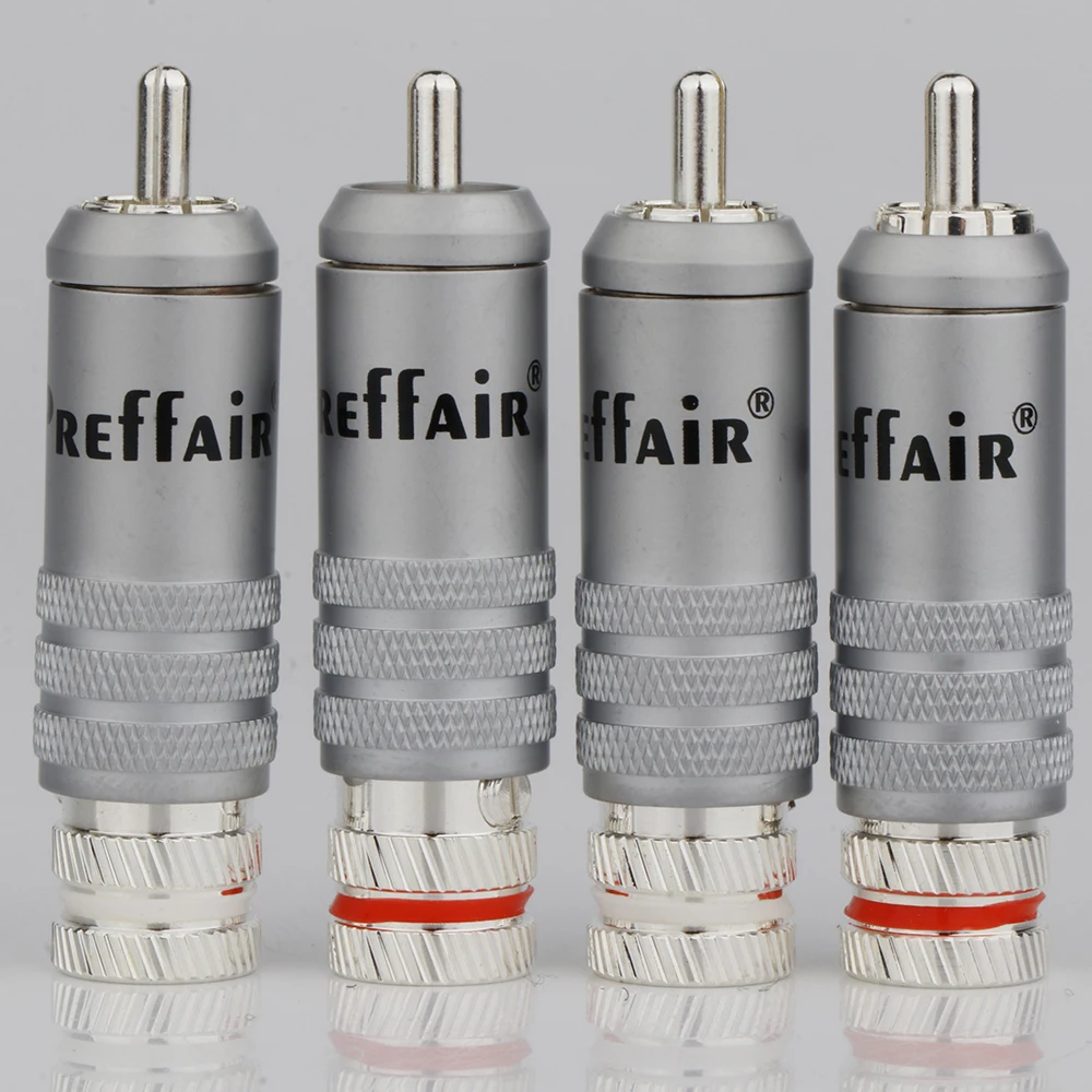 Preffair R1766 Connettore Jack Rca Maschio Placcato Argento Terminale Connettore Audio Video Hifi Per Tv Cd Dac Amp Spina Giradischi