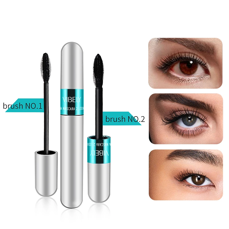 2 In 1 Doubleends 4d Silk Fiber Eyelash Mascara Quick Dry Waterproof