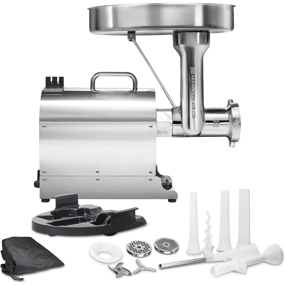 

Weston Pro Series Electric Meat Grinder, Commercial Grade, 1120 Watts, 1.5 HP, 14lbs. Per Minute, Stainless Steel (10-2201-W)