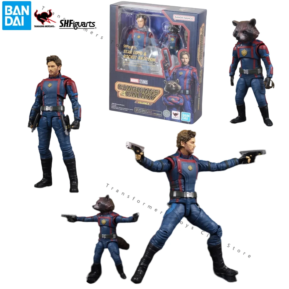 

In Stock Bandai Marvel Guardians of The Galaxy Vol.3 SHF Rocket Raccoon Star-Lord Anime Action Figures Model Toy Gift