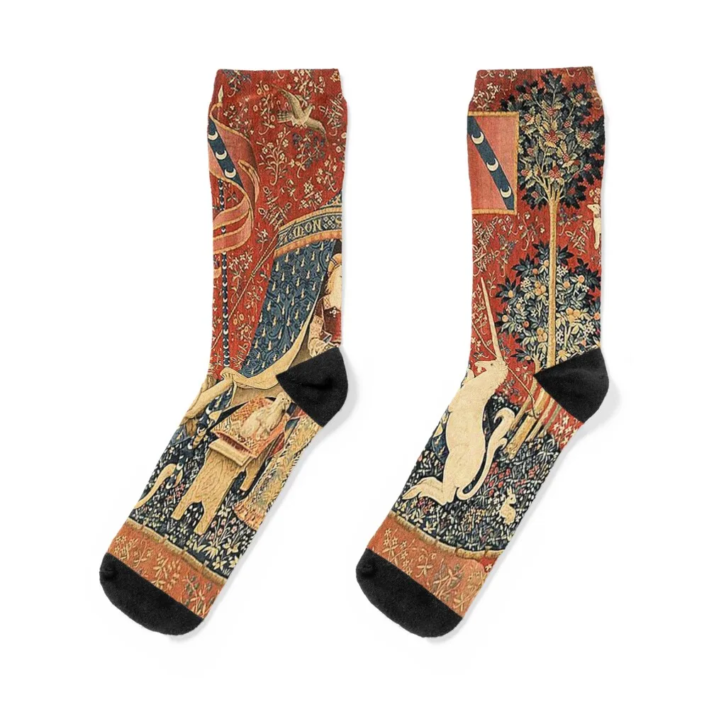 

The Lady and the Unicorn: La Dame à la licorne Socks Antiskid soccer Crossfit heated Novelties Designer Man Socks Women's