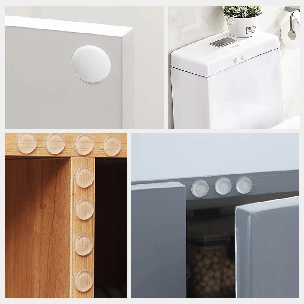 50-500pcs Self-Adhesive Clear Door Stop Rubber Damper er Cabinet Bumpers Silicone Furniture Dots Cushion Protective Pads