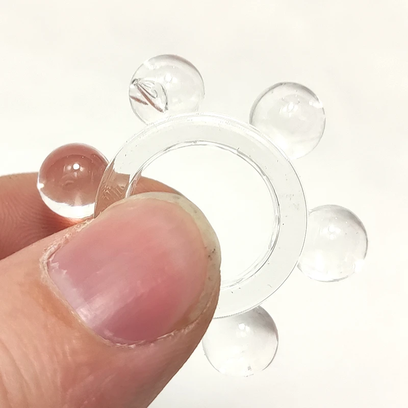 Il più nuovo anello di perline anello maschile ritardo eiaculazione ingrandimento del cazzo mini gabbia di castità non vibratore giocattoli del sesso per M_voghion.com