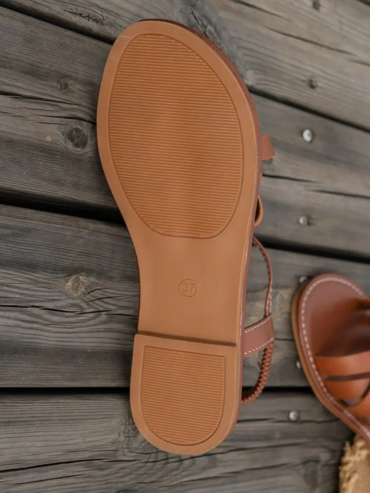 Minimalist Women's Summer Flat Sandals With Bowknot Round Toe_voghion.com