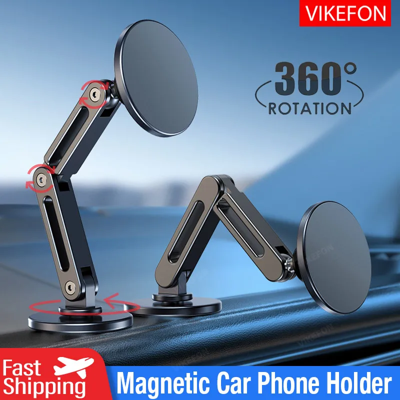 Faltbare Universal Auto Magnetische Halter Dashboard Legierung Magnetische Auto Halterung Smartphone Mobile Halterung Für iPhone15 Samsung Xiaomi