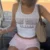 y2k Rhinestone Tank Top Summer Women Fairycore Letter Print Sleeveless T Shirt Vest 2000s Clothing Casual Streetwear