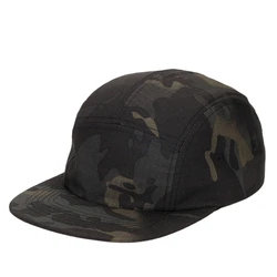Men's Camo Sun Cap - Durable Ripstop 5 - Panel - 58 - 60cm Adjustable (Camouflage Black)