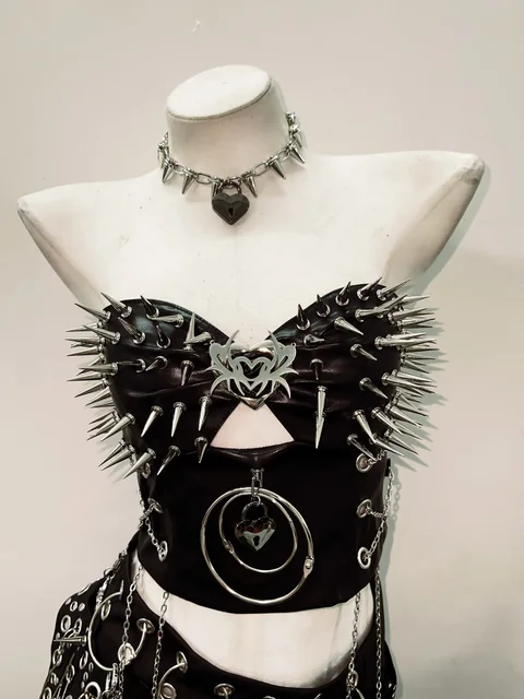 Cropped Spikey Top and Skirt 4