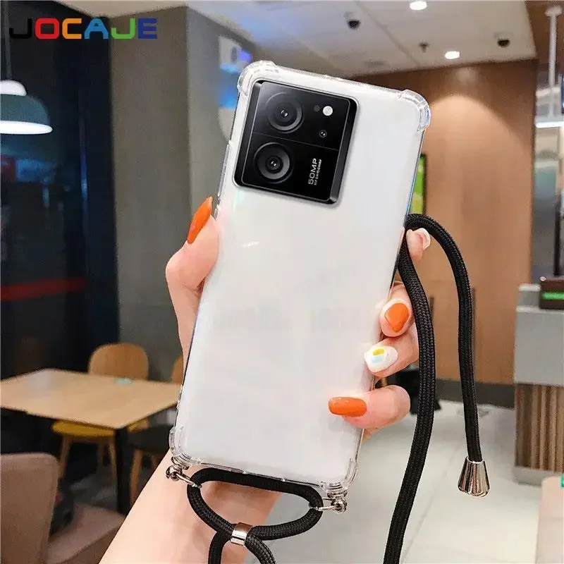 Transparent Shockproof Crossbody Lanyard Case