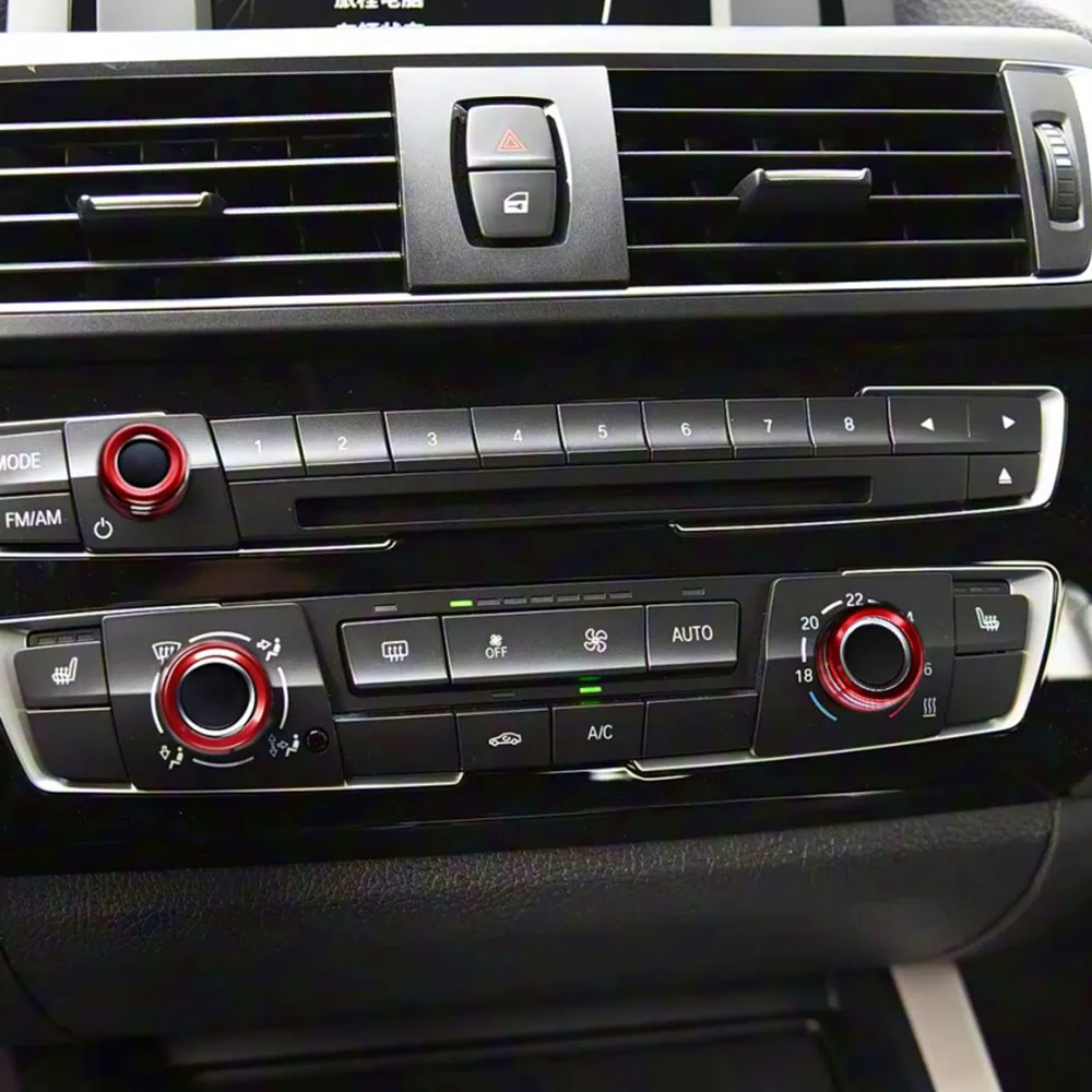 BMW 1 2 3 4 시리즈 X1 X2 F20 F22 F30 F31 F32용 AUTO 자동차 스타일링 볼륨 에어컨 노브 오디오 컨트롤 노브 링