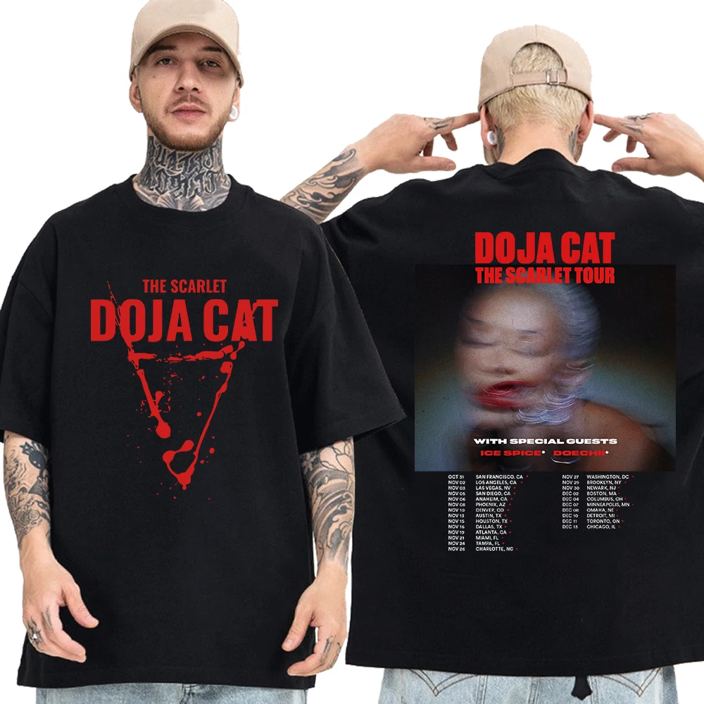 

2023 Hot Scarlet Doja Cat Hoodie Hip Hop Music T-Shirts Man Woman Clothes Fashion O-Neck Short Sleeve Shirts