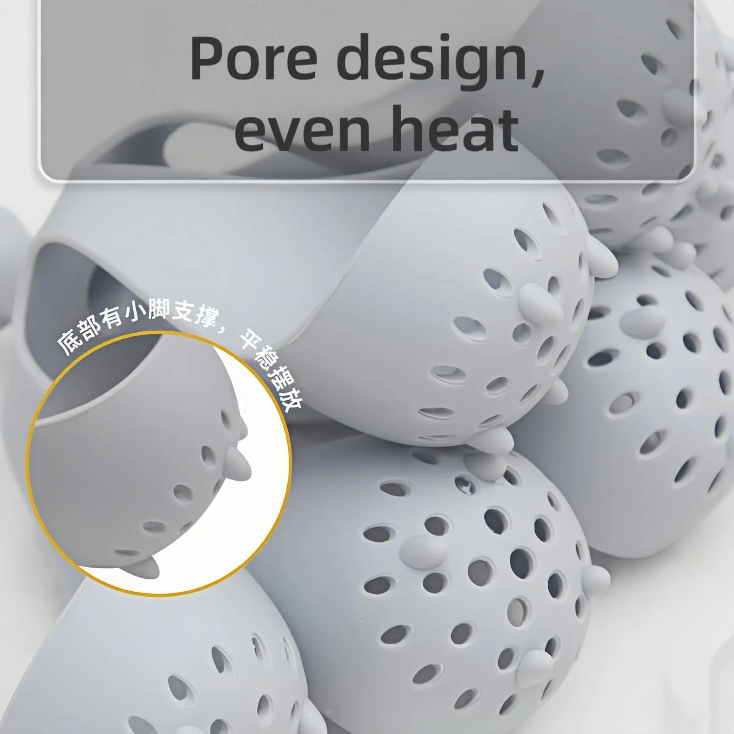Egg Cooker Steam Egg Rack 4/6 Holds Silicone Egg Boiler Rack Freestanding Egg Boiler Household Steamed Tray Cooker Kitchen Portable Storage Gadget