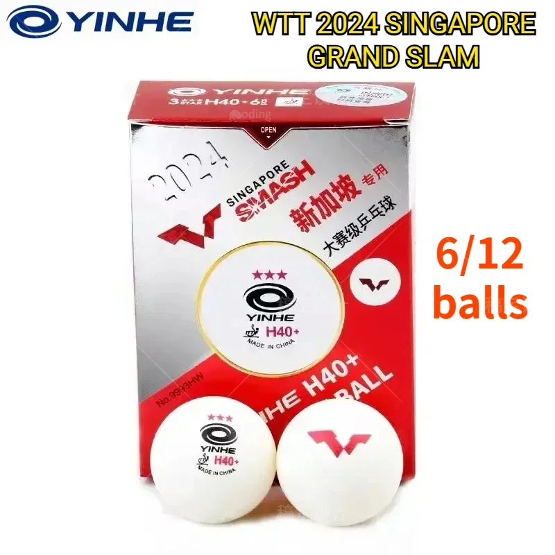 Yinhe WTT Ping Pong Balls Singapore Grand Slam Table Tennis Balls Seam H40+ ABS New Materials