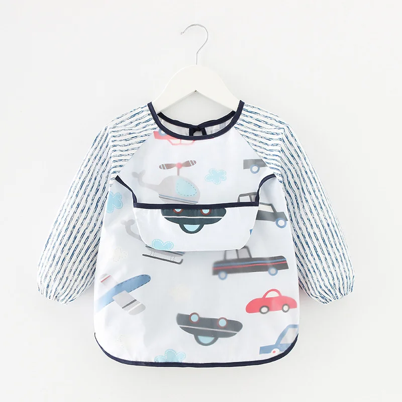 Newborn Baby Bibs Waterproof Long-sleeved Reverse Dressing Infant Eating Clothes Apron Bib Protective Clothing 0-2Years baby bib,feeding bib,cotton bib set,cotton bib