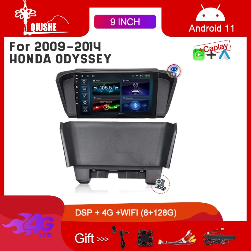 

Android 11 Car Radio For 2009-2014 Honda Odyssey Carplay Audio Stereo GPS Auto Parts Accessories Android Car Radio Player