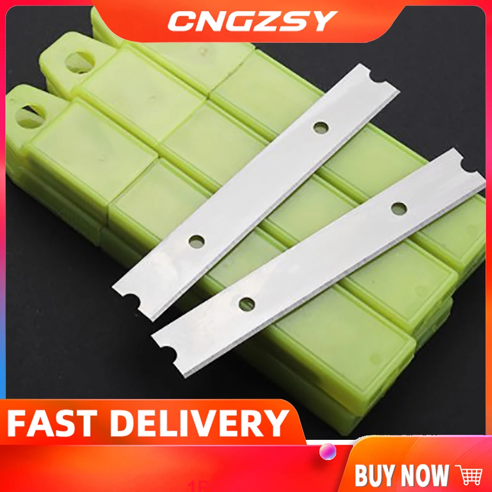 Cleaning Scraper Blade 50/100ps 4 Inch Stainless Steel for Ceramic Floor Glue Sticker Spatula Ice Shovel Spare Blades E36