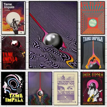 T-tame I-impala Currents Poster Self-adhesive Painting with prints Home bedroom living room decoration 1