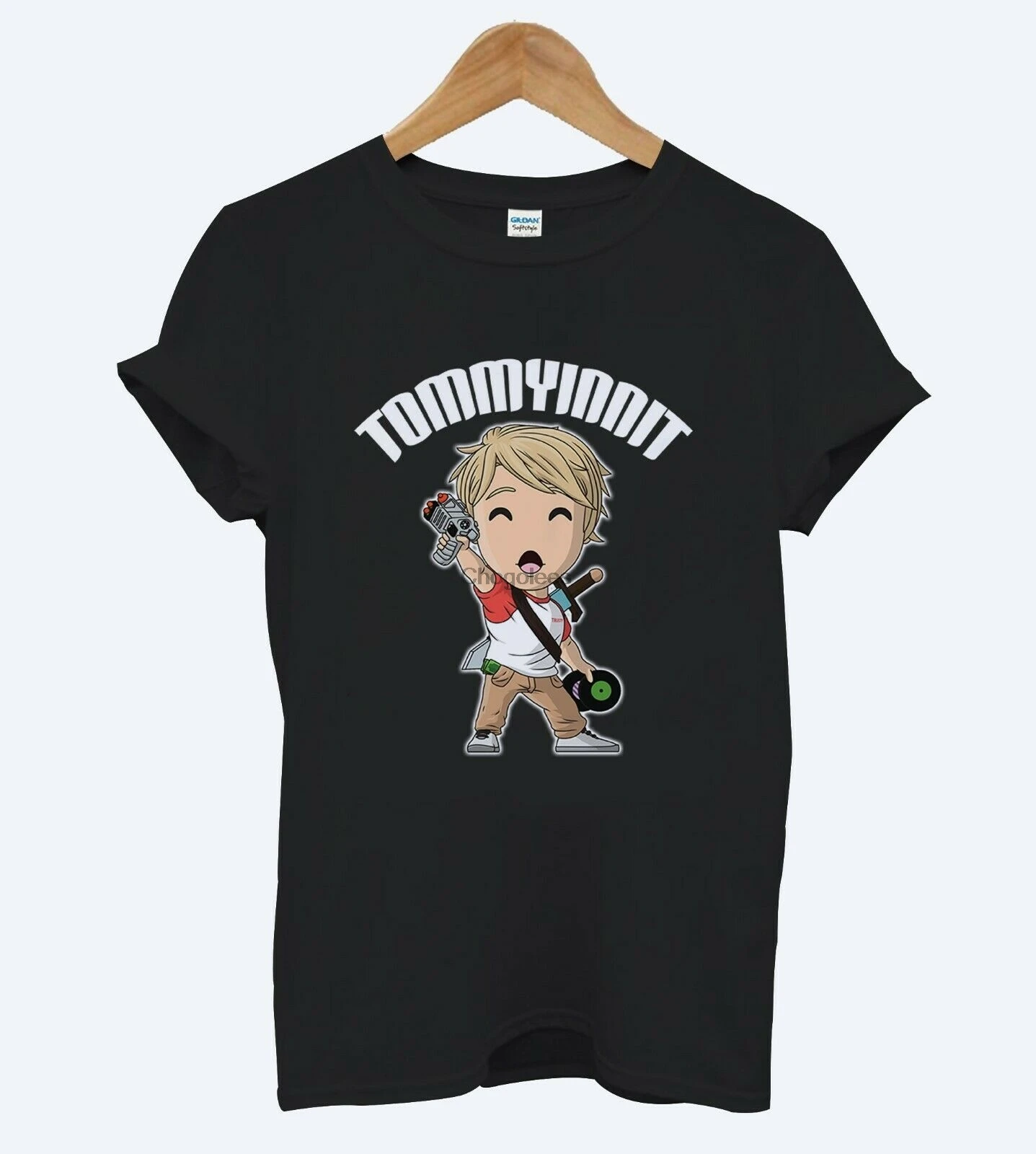 Ограниченная серия футболок Tommyinnit Essential Logo Черная мужская и женская