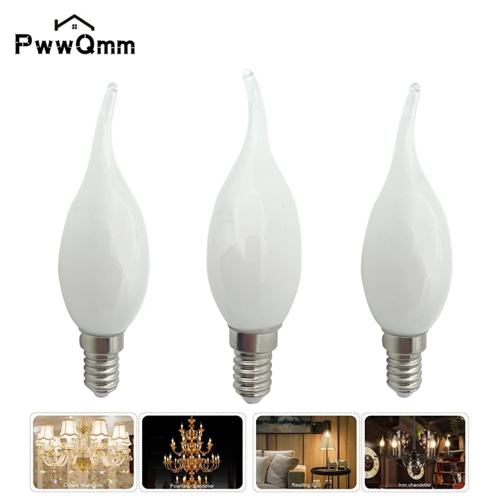 PwwQmm 6pcs LED Bulb E14  C35 Warm/Cold White  Edison Retro Filament Candle Light AC220V  360 Degree Energy Saving Lamp