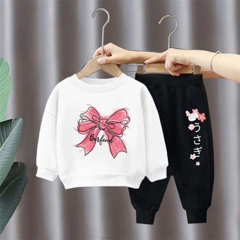 

Girls' Long Sleeve Suit Spring and Autumn New Children's Cotton Printed Long Sleeve Shirt + Trousers Sports Two Sets