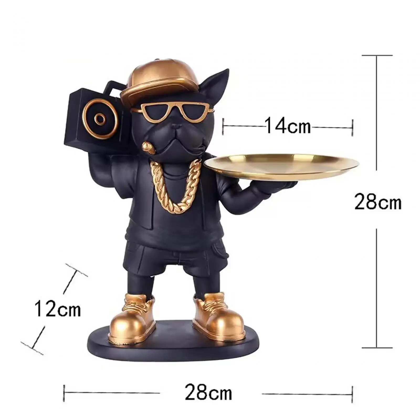 Jewelry Trinket Tray Candy Desktop Animal Figurine Dog Statue Storage Box for Entrance Living Room Countertop Cabinet Office