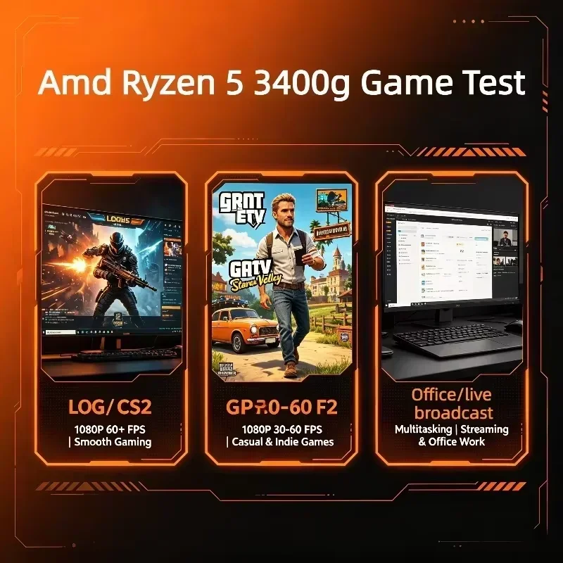 새로운 AMD Ryzen 5 3400G R5 3400g 소켓 AM4 4코어 8스레드 CPU 프로세서 DDR4 PCIe 3.0 TDP 65W (쿨러 미포함)