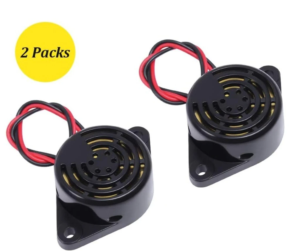 2PCS Icstation 12V 100dB 연속 사운드 피에조 버저 사이렌 오토바이 골프 카트 자동차 알람용