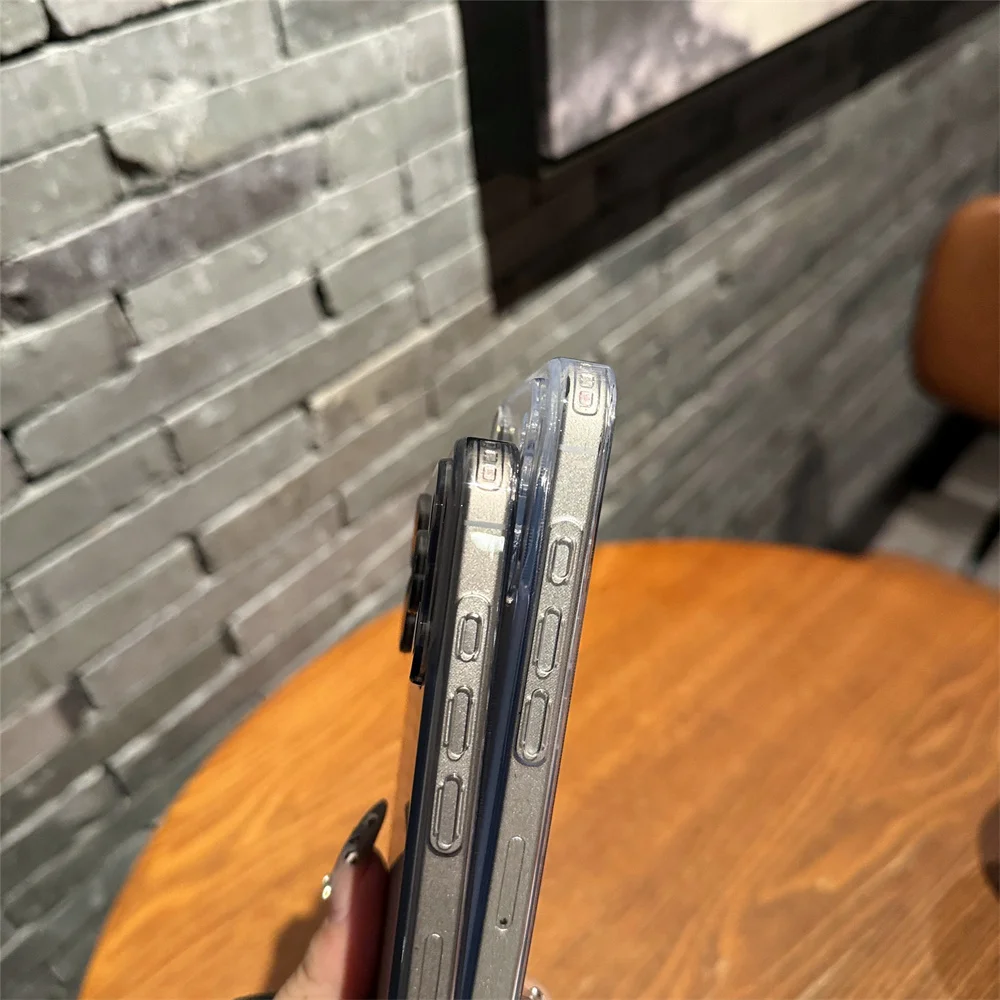 Luxury Frosted Glass Matte Transparent Phone Case with Lens Protection and Shockproof Cover