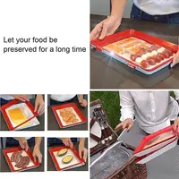 Creative Food Preservation Tray 30*21cm Reusable Fresh Storage Container Stackable BPA-free Plastic Meal Prep Containers 2