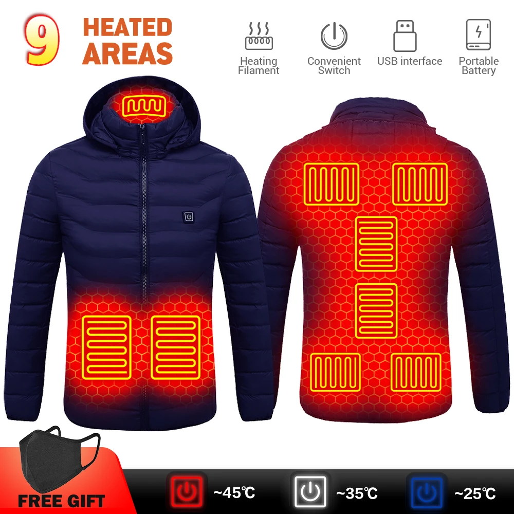 

Self Heated Jacket USB Men's Heating Vest Women's Thermal Jakcet Heated Clothing Vests Hunting Hiking Camping Winter Coat