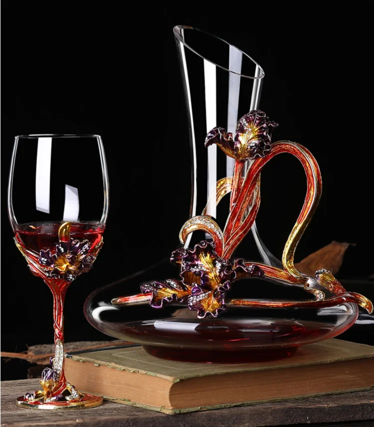 Description Picture 4 of itemGlass Wine Bottle, Decanter,creativity, Enamel Color, Cup, Home Decoration, Set,Home Bar,gift