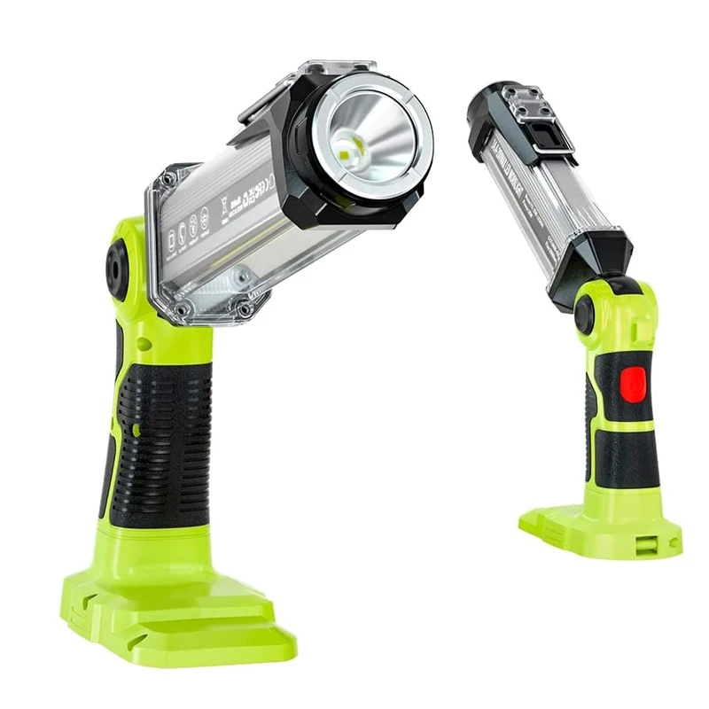 Luz de Trabalho sem Fio Led para Ryobi Lanterna Multifunções ao ar Livre Iluminação Ampla Bateria de Lítio 14.418v Mais Plus 2000lm