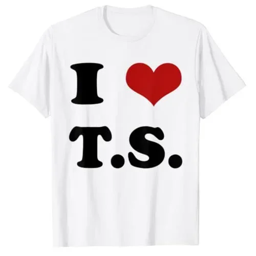 

Summer Fashion Short Sleeve Blouses Gifts Cool Street I-Heart-TS Outfit I Love TS T-Shirt Funny Letters Printed Graphic Tee Tops