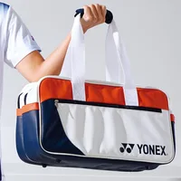 YONEX High Quality Durable Badminton Racket Sports Bag PU Leather Mini Tournament 2-3 Pieces Tennis Racquet Bag Unisex White 1