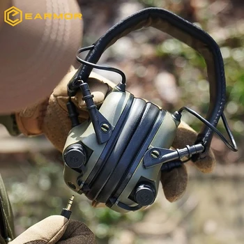 EARMOR 군사 전술 소음 차단 헤드폰, 전자 사격, 청력 보호, 액티브 헤드폰, NRR 22dB, M31, MOD3