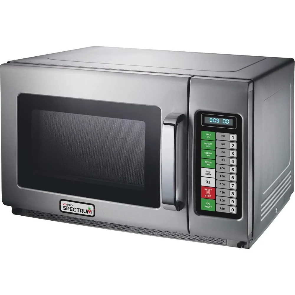 EMW-1000ST Commercial-Grade Microwave Oven, .9 Cubic Feet, Silver 20.12"D x 16.97"W x 12.24"H Capacity 0.9 Cubic Feet 4