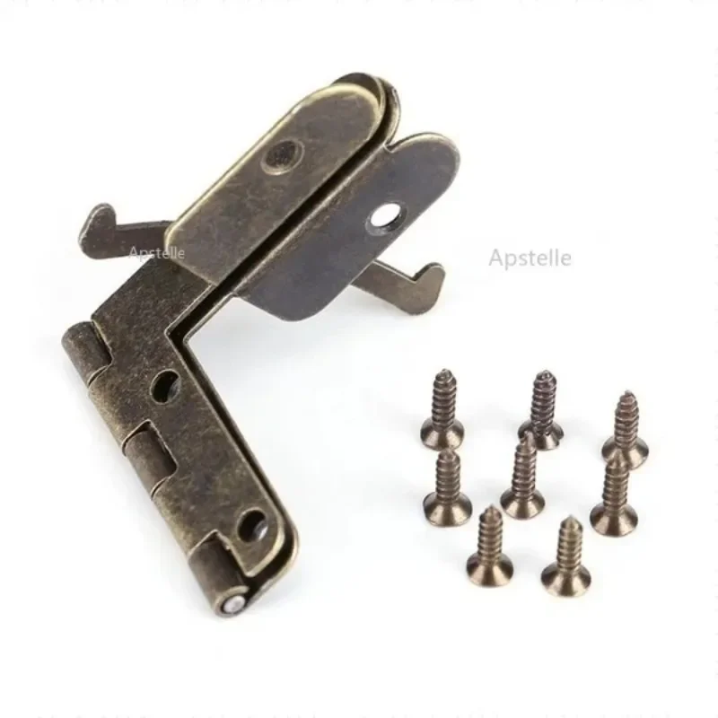 Wooden Box Hinge 10pcs 30X33mm 90 Degree Angle Wooden Box Supports Hinge For Small Wooden Jewelry Wine Case Watch Box Lid