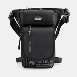 Men's Waterproof Nylon Thigh Bag - Versatile Hip and Waist Pack for Travel and Outdoor Activities (Black)