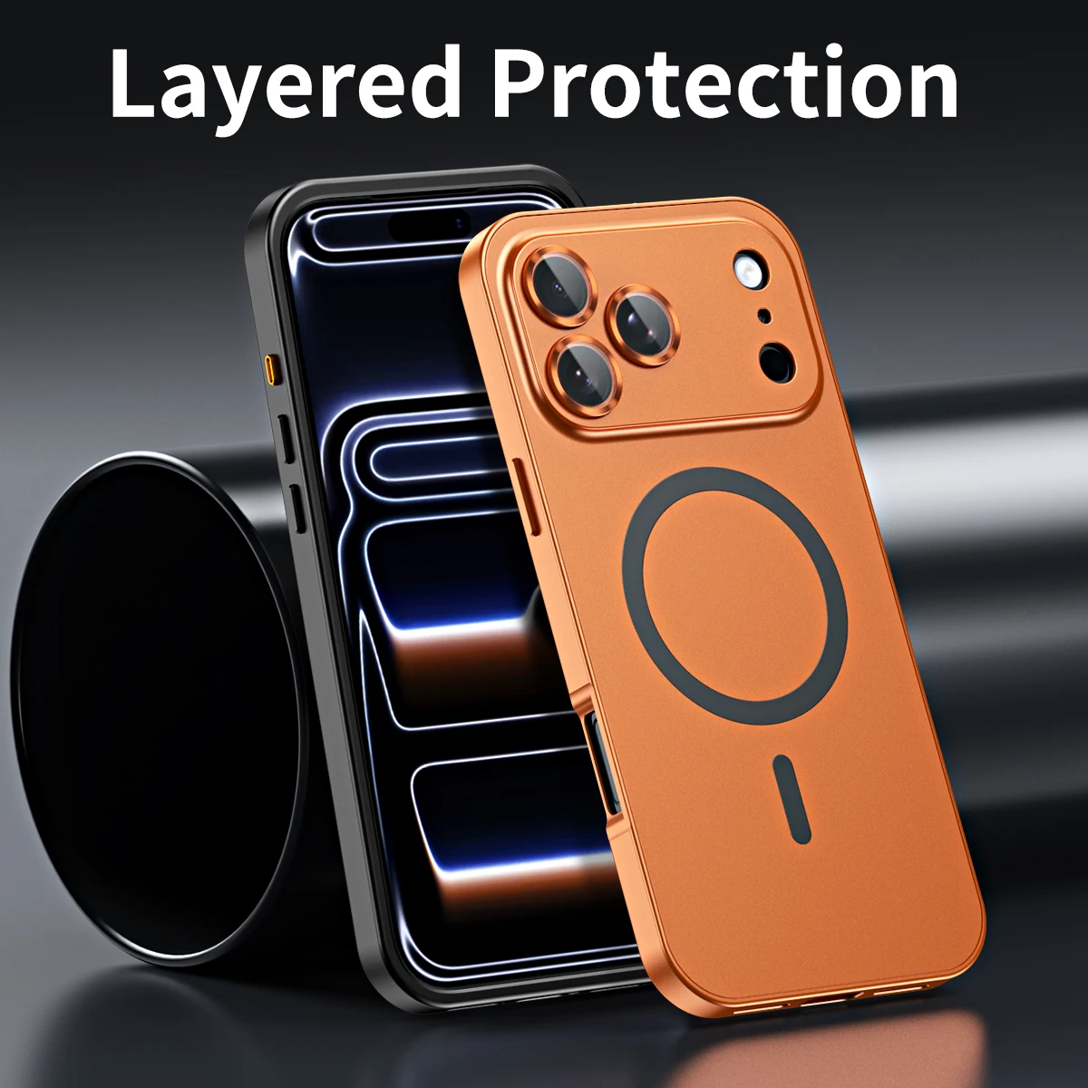 Luxurious Aluminum Magnetic Phone Case with Air Lens Glass Protection