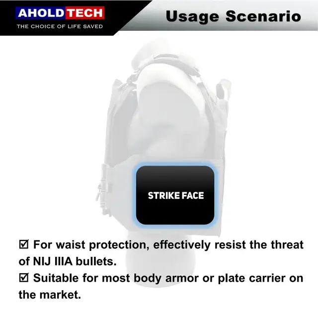 Aholdtech Self Defense NIJ IIIA 3A Side Soft Bulletproof Plate Ballistic Vest Waist Ballistic Plate Armor Panel 6x8 6x6 5x8 6x12 - Image 4