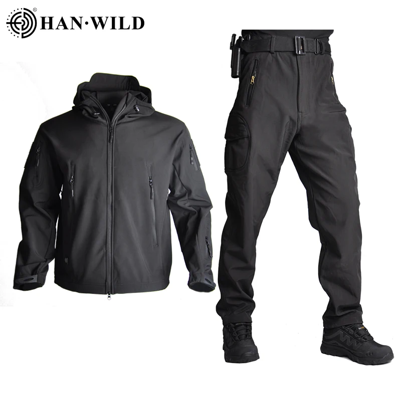 Army Airsoft Jackets Hiking Jacket Men Military Clothing Tactical Pants Soft Fleece Hunting Pant Combat Uniform Windbreaker