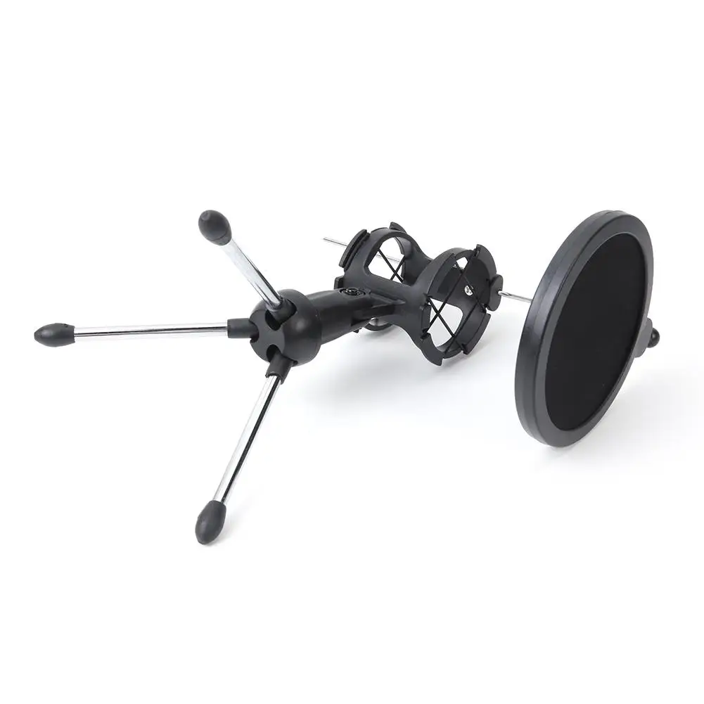 For Microphone Condenser USB Microphone Kit Studio Bracket Folding Stand Tripod Filter Sponge, for PS4 Game Computer YouTube