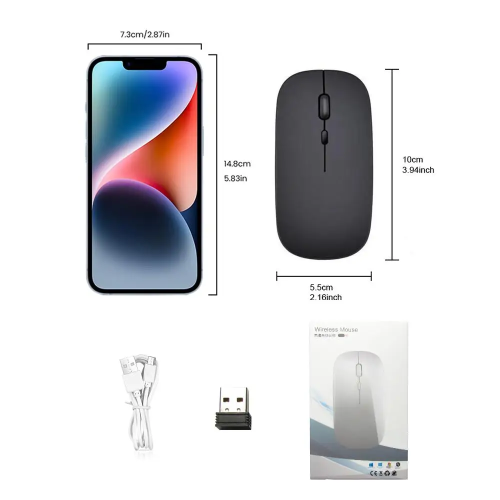 Wireless Mouse Gaming Mouse Backlight USB Compatible RGB Rechargeable Mice Silent Backlit Ergonomic Gaming Mouse for Laptop PC