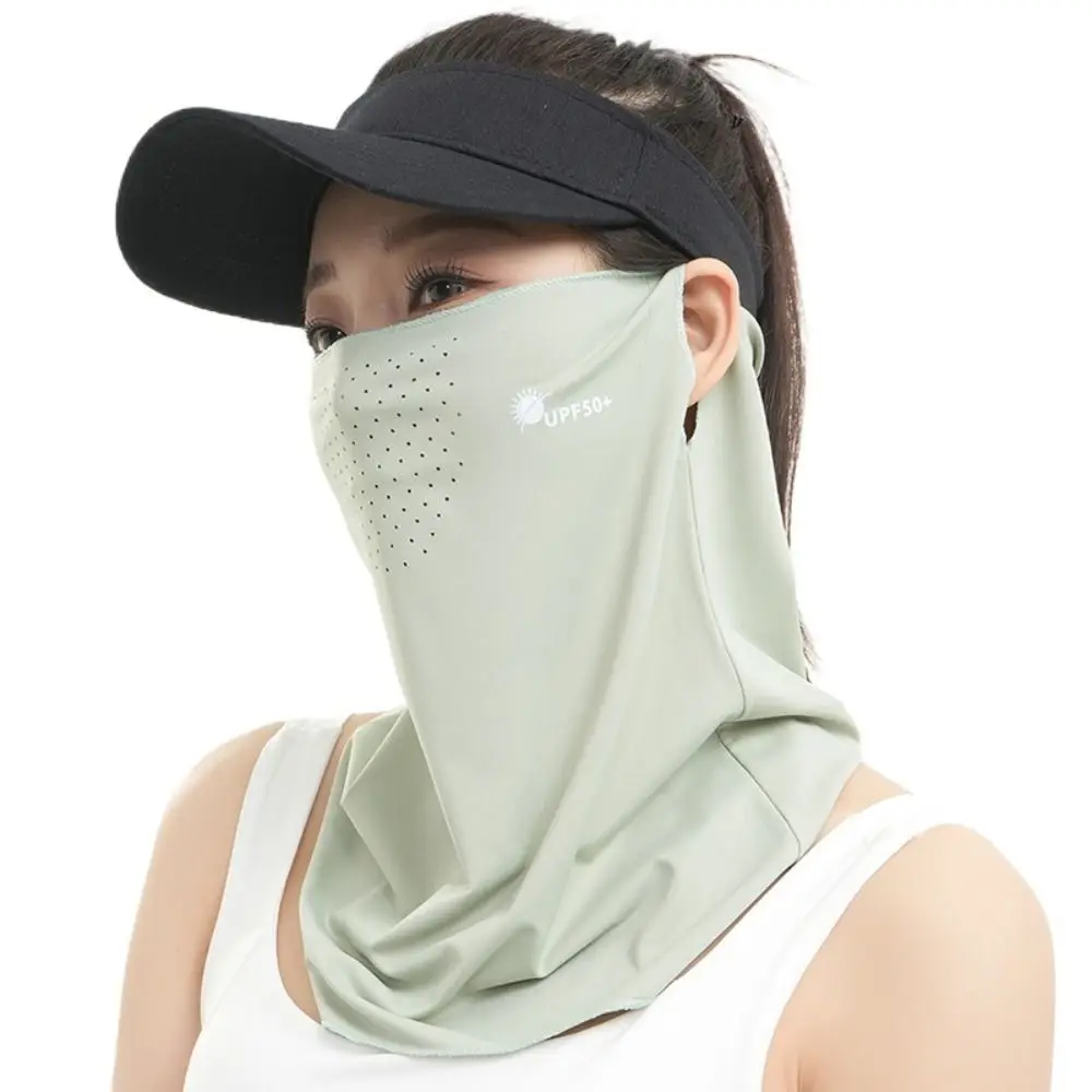 Letter Summer Ice Silk Face Mask Fishing Face Shield Breathable Sunscreen Face Veil Sun Protection Anti-UV Neckline Face Cover