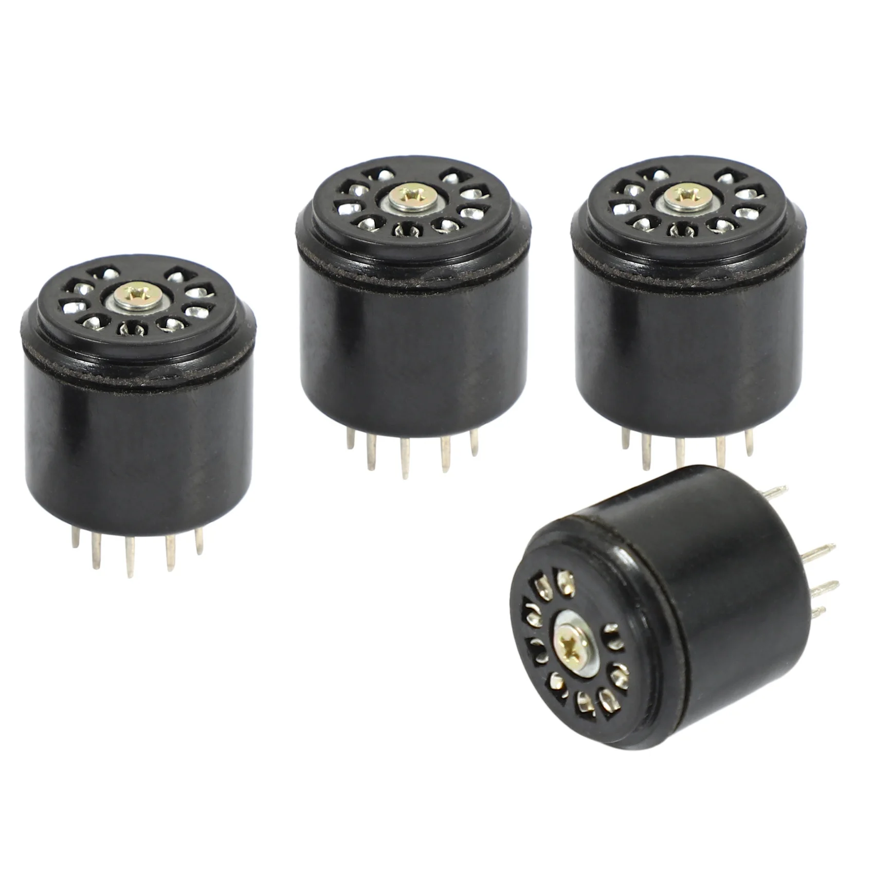 4X 9Pin Bachelite Vacuum Tube Socket Saver Base Per 12 Ax7 12 Au7 Ecc82 Ecc83 Amp, 4 Pezzi
