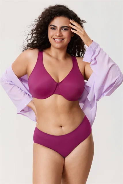 Wireless Plus Size Bra Minimizer Wide Straps Unlined Full Coverage 36 38 40  42 44 46 48 50 52/C D E F G H I J cocoa -  Canada