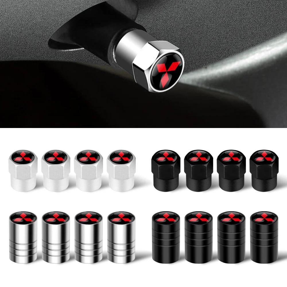 Tire valve caps,tire valve cap,tire stem cover 4pcs Car Wheel Tire Valve Caps Tyre Rim Stem Covers For Mitsubishi Space Star Lancer Outlander Eclipse Cross Asx Fortis