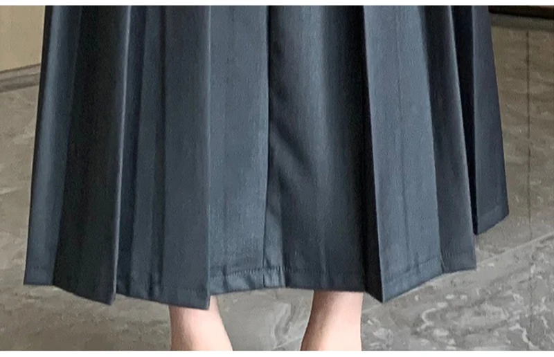 Jupe,jupes longues pliss?�es ?� taille haute pour femmes, mode cor?�enne, mode ?�l?�gante, couleur 