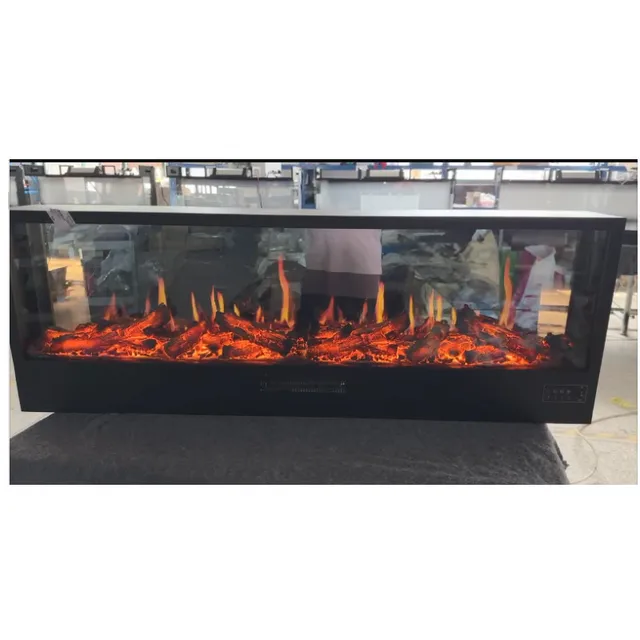 3D Electric Fireplace With Simulated Crackling Sound New Designed LCD Fire Place Insert Installation Remote Control 1